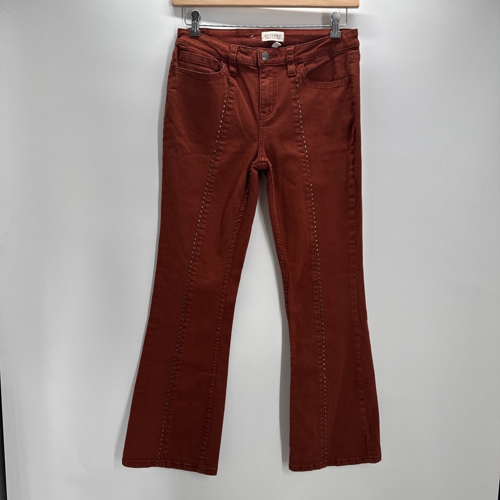 Shyanne Rust Bootcut Jeans Women's 32 Short Studded Western Stretch Denim Pant